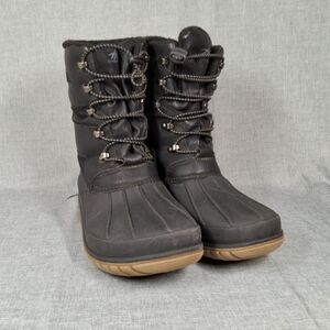 High Sierra Blaine Winter Snow Boots Waterproof Black with Leather Youth Size 3M